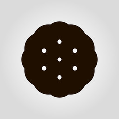 Biscuit or cookie isolated flat vector icon