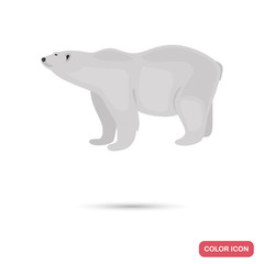 White bear color flat icon for web and mobile design