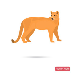 Puma color flat icon for web and mobile design