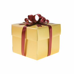 Christmas gold gift box.