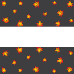 Autumn background with maple leaves. Template for postcard
