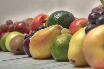 Still life fruits on wooden background