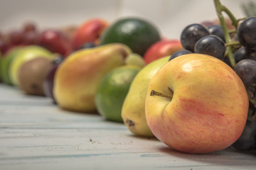 Still life fruits on wooden background