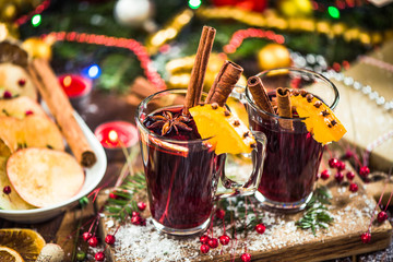 Red wine with spices, anise and cinnamon.