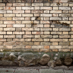 Yellow brick wall background