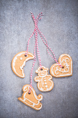 Hanging Christmas gingerbread cookies