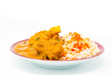 Handmade Indian curry chicken rice