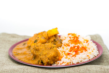 Handmade Indian curry chicken rice