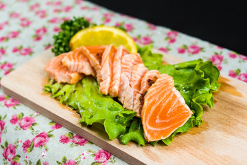 Salmon Tataki Japanese food salmon fillet
