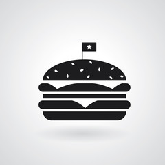Hamburger icon isolated on grey background. Vector illustration