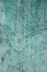 The old Board painted with paint blue-green. 
