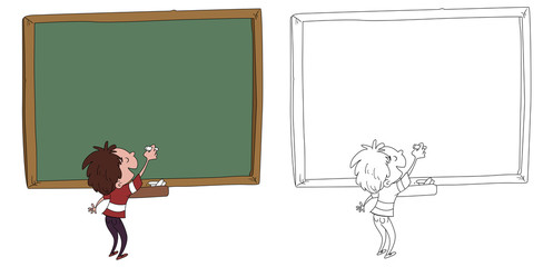 Niño en una pizarra © childrendrawings