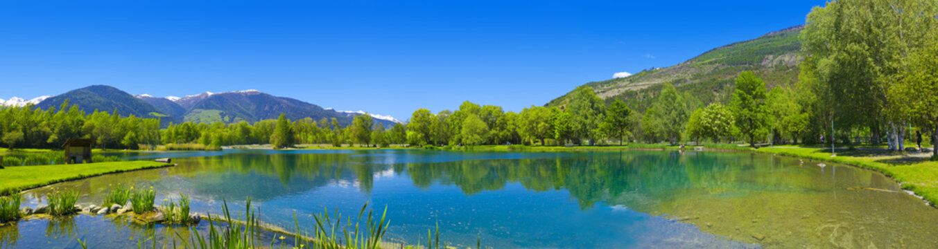 S&uuml;dtirol- Impressionen, FischerteS&uuml;dtirol- Panorama, Fischerteich Prad im Vinschgau (Etschtalradroute)ich Prad im Vinschgau (Etschtalradroute)