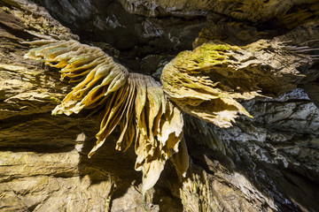 Inside of a beautiful colourful cave