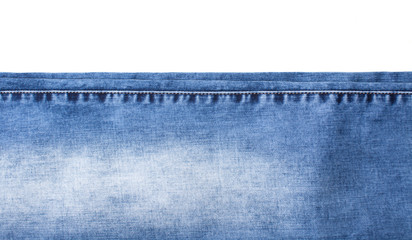 Background from pieces of jeans on white