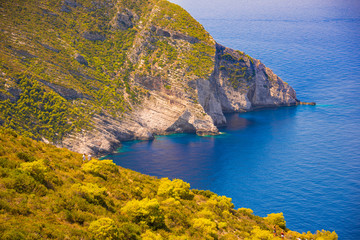 Coastline in greece on Zakynthos island
