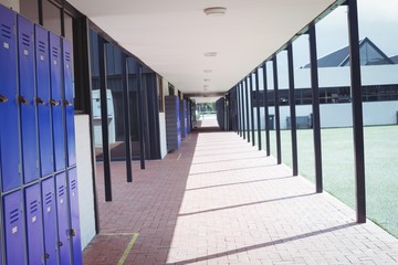 Empty corridor at school