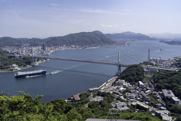 関門海峡と関門橋