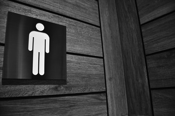 men's restroom sign.