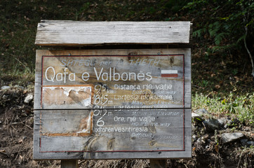 Valbone Trek Sign