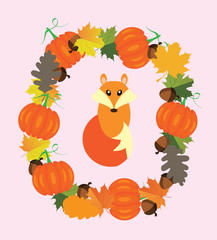 Vector Fall Fox