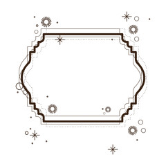 heraldic decorative border in brown color silhouette with sparks