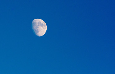 3/4 moon daytime top left