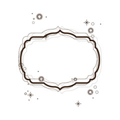 heraldic decorative border in brown color silhouette with sparks