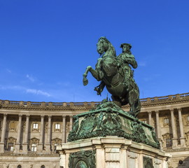 Fototapeta na wymiar Statue of Prince Eugene, Hofburg Palace, Vienna, Austria