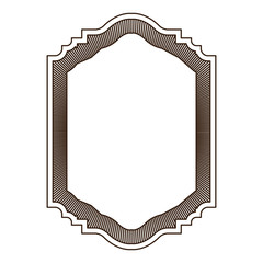 heraldic silhouette decorative border in brown color with striped edge