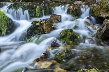 Fototapeta na wymiar Willow River Waterfall - A closeup of part of a large waterfall.