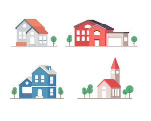 Real estate Home House urban and suburban concept Vector illustration.