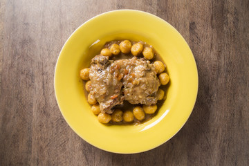 Roasted gnocchi with chicken.