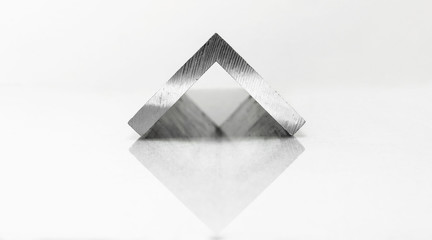Metal pyramid from profile with reflect