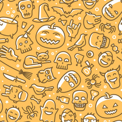 Halloween, seamless background. Holiday concept. Vector illustration