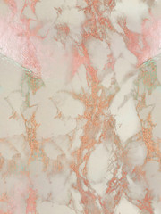 Rosegold marble seamless background. Repeating shiny, glitter and glossy effect for an elegant and feminine wallpaper.