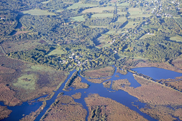 Vol sur la cote atlantique, estuaire de la Loire et marais salant guérande saint nazaire et la baule