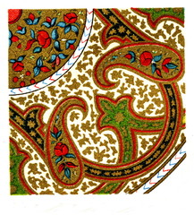 Indian lacquer painting (from Meyers Lexikon, 1896, 13/248/249)