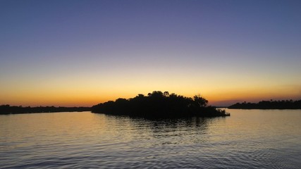 Fototapeta na wymiar Sunset at Zambezi River in Zimbabwe, Africa