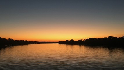 Naklejka premium Sunset at Zambezi River in Zimbabwe