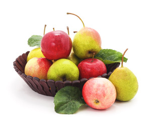 Fototapeta na wymiar Apples and pears in the basket.