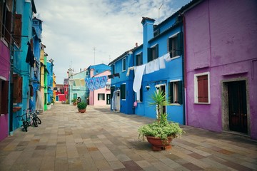 Colorful Burano street view