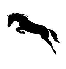 Fototapeta na wymiar Bouncing horse. Black silhouette. Vector illustration