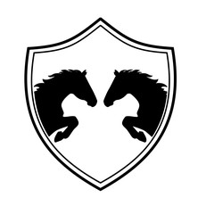 vintage emblem with a picture of two horses