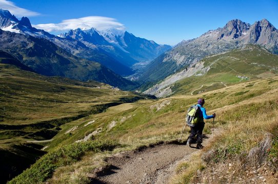 Hiking From Col De Balme On The Tour Du Mont Blanc