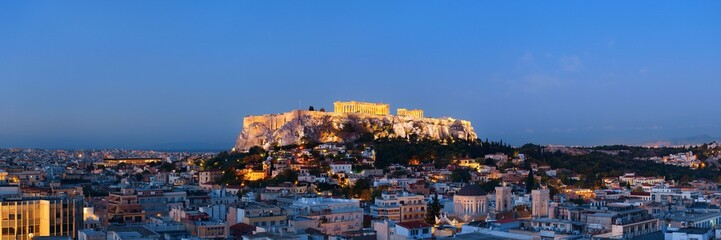 Fototapeta na wymiar Athens skyline rooftop night
