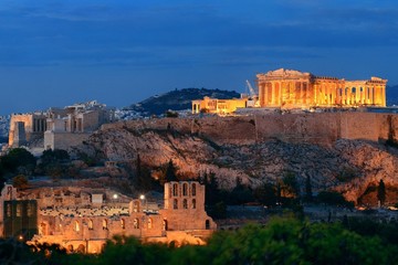 Athens skyline night