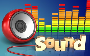 3d speaker 'sound' sign