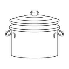 cooking pot with lid monochrome silhouette