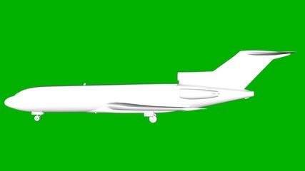 isolated white 3d rendering of an airplane on a green background